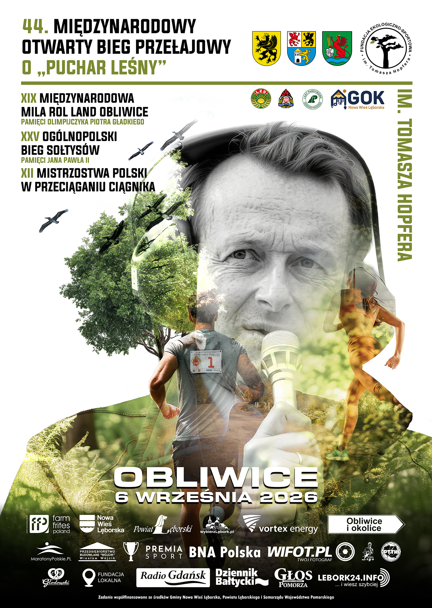 Plakat 44. Międzynarodowy Otwarty Bieg Przełajowy o Puchar Leśny w Obliwicach