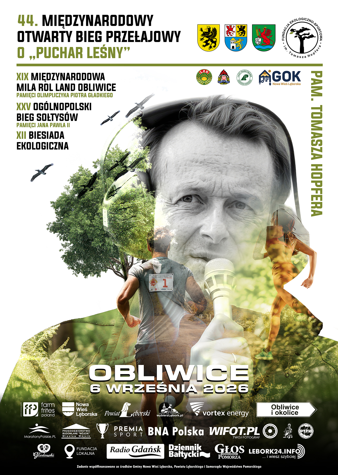 Plakat 44. Międzynarodowy Otwarty Bieg Przełajowy o Puchar Leśny w Obliwicach